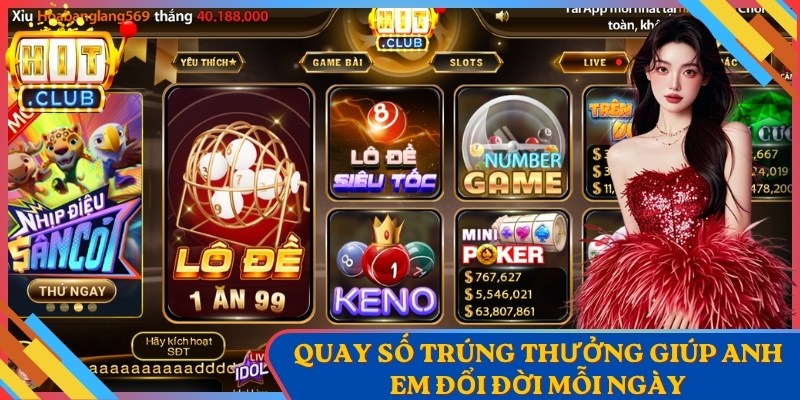Hitclub 5 Quay số trúng thưởng giúp anh em đổi đời mỗi ngày