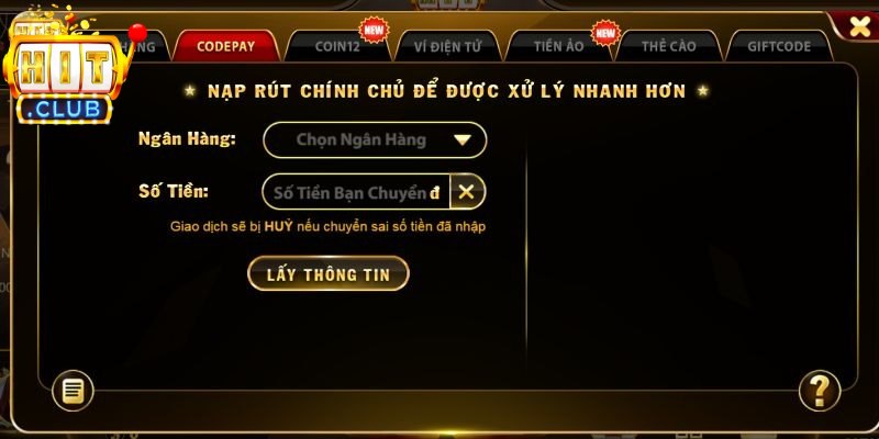 Nạp Tiền Hitclub - Các Phương Thức Nạp Tiền Phổ Biến Nhất 2 Tổng quan về thông tin nạp tiền Hitclub